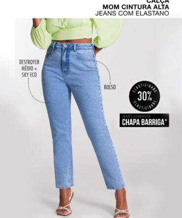 Calça JEANS MOM Chapa Barriga