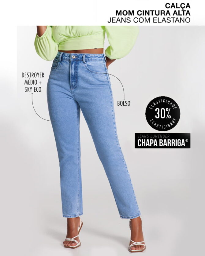 Calça JEANS MOM Chapa Barriga